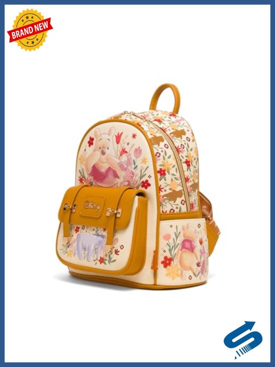 Disney Winnie the Pooh Floral Vegan Leather Mini Backpack 11\